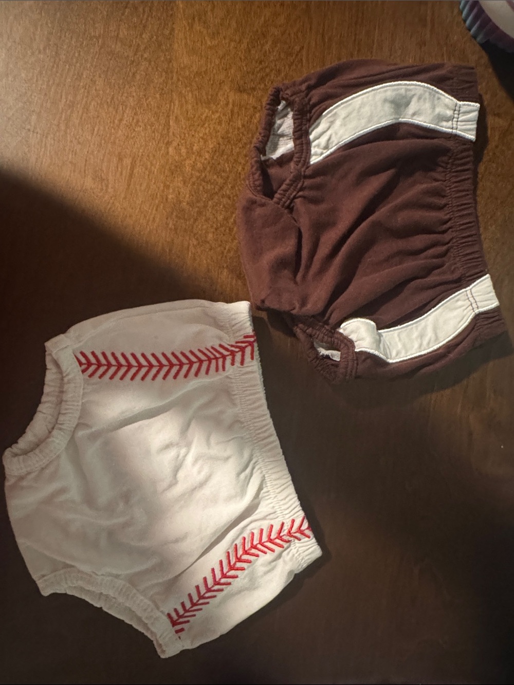 Baby Rugged Butts Baseball-Themed Diaper Cover & football Ruffle Bloomers Set